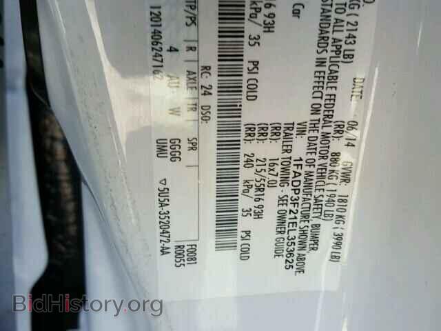 2014 FORD FOCUS - VIN: 1FADP3F21EL353625 - Фото 10