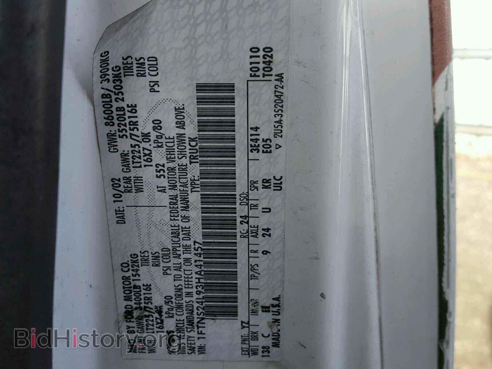 2003 FORD ECONOLINE - VIN: 1FTNS24L93HA41457 - Photo 4