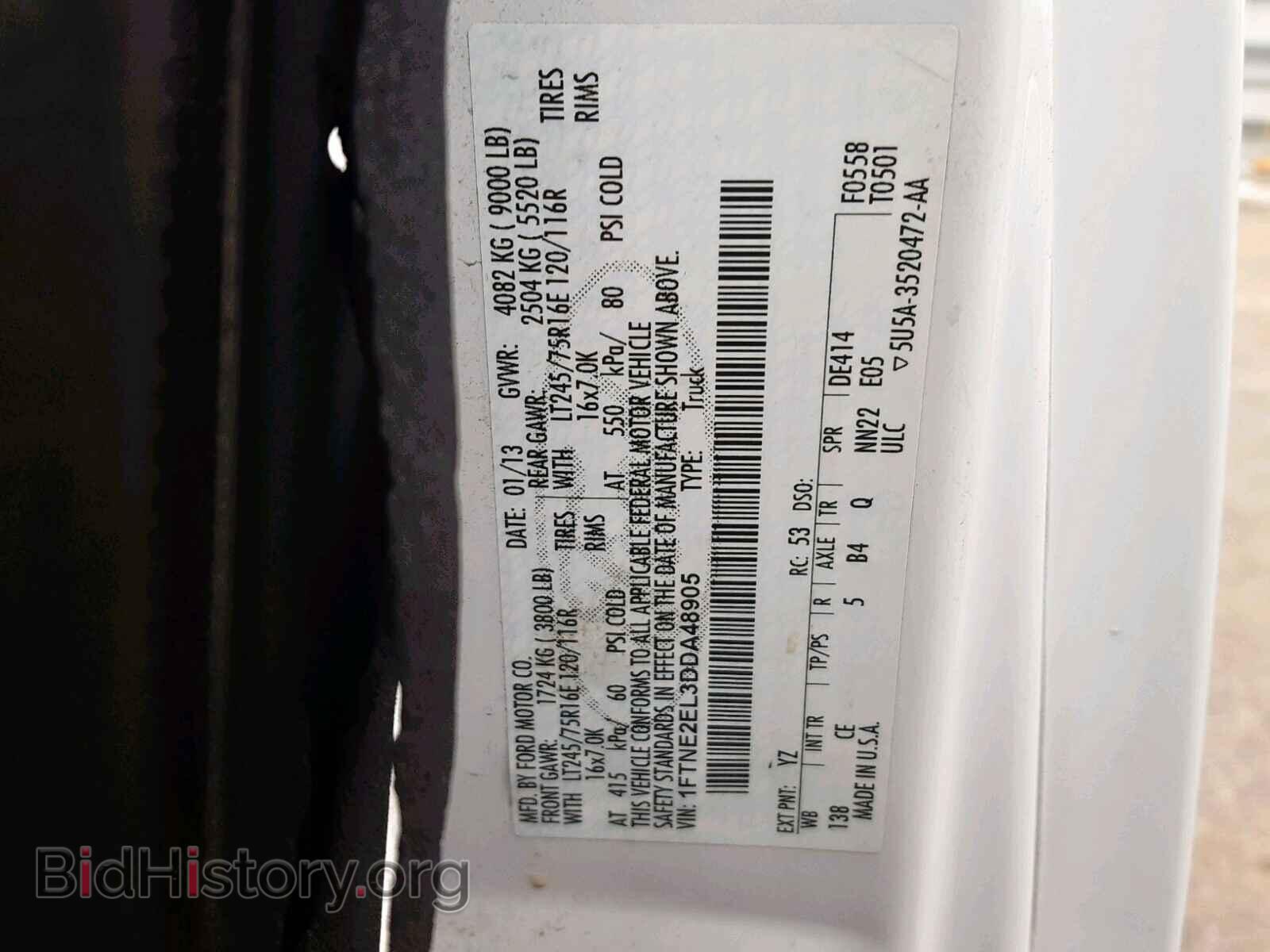 2013 FORD ECONOLINE - VIN: 1FTNE2EL3DDA48905 - Photo 10