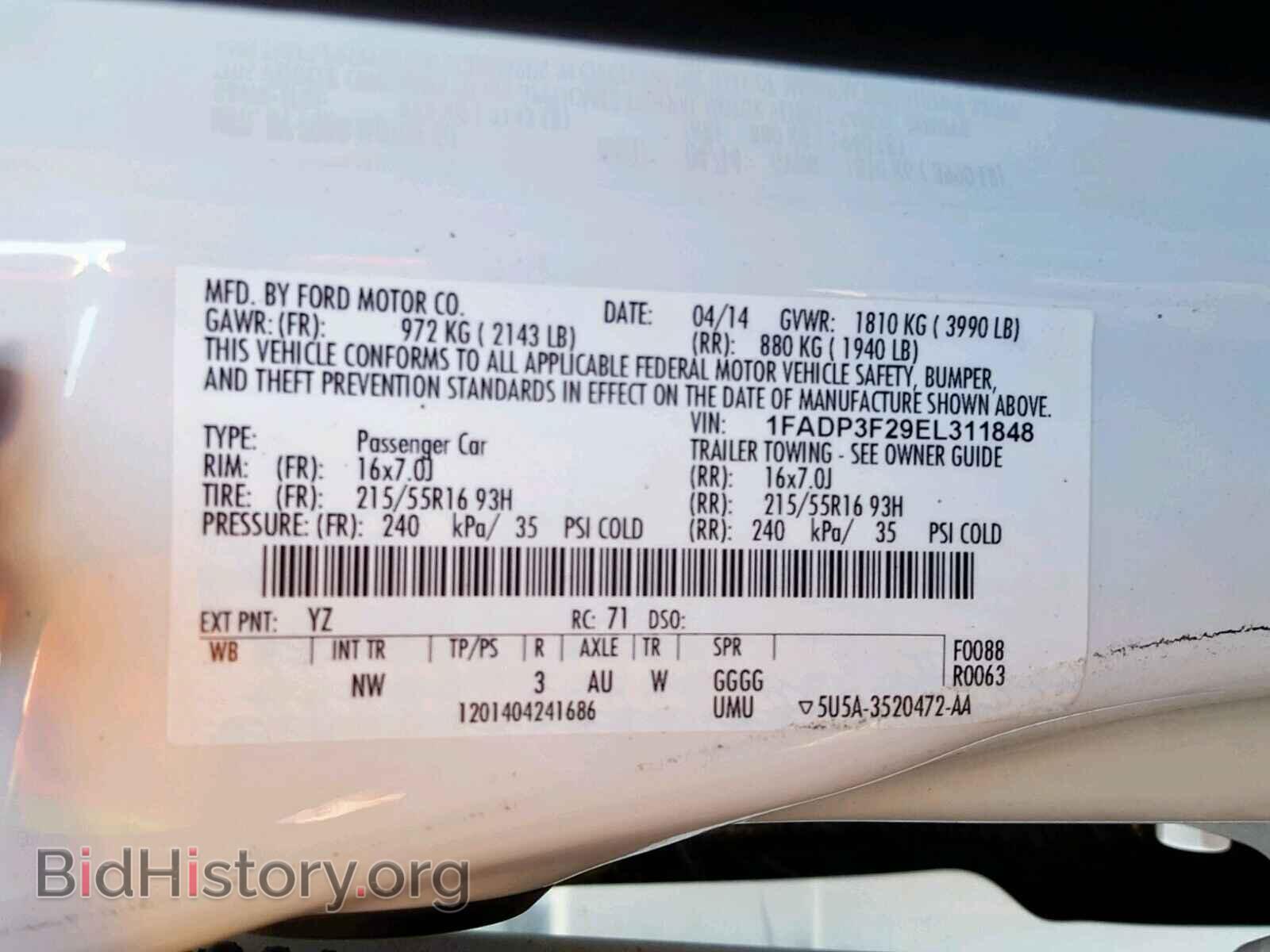2014 FORD FOCUS SE - VIN: 1FADP3F29EL311848 - Фото 10