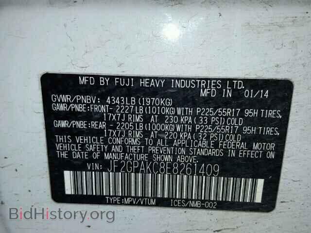 2014 SUBARU XV - VIN: JF2GPAKC8E8261409 - Фото 10