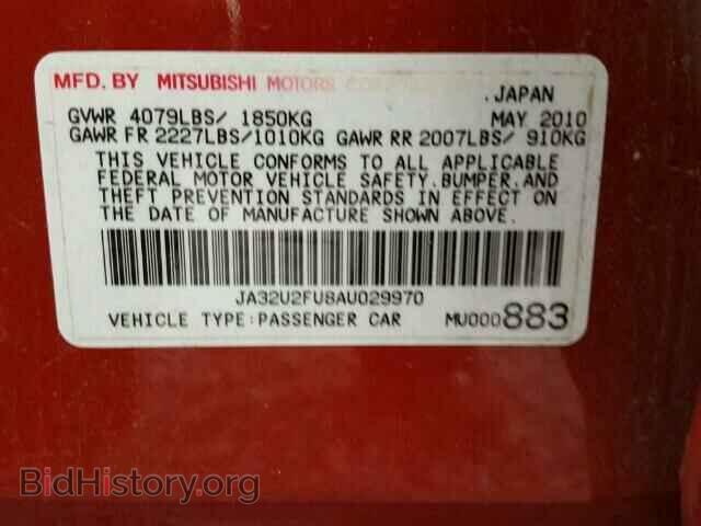 2010 MITSUBISHI LANCER - VIN: JA32U2FU8AU029970 - Фото 10