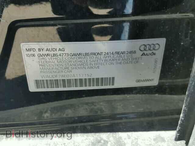 2007 AUDI A4 - VIN: WAUDF78E07A117152 - Фото 10
