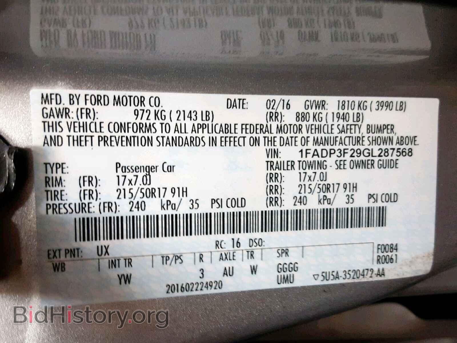 2016 FORD FOCUS SE - VIN: 1FADP3F29GL287568 - Фото 10