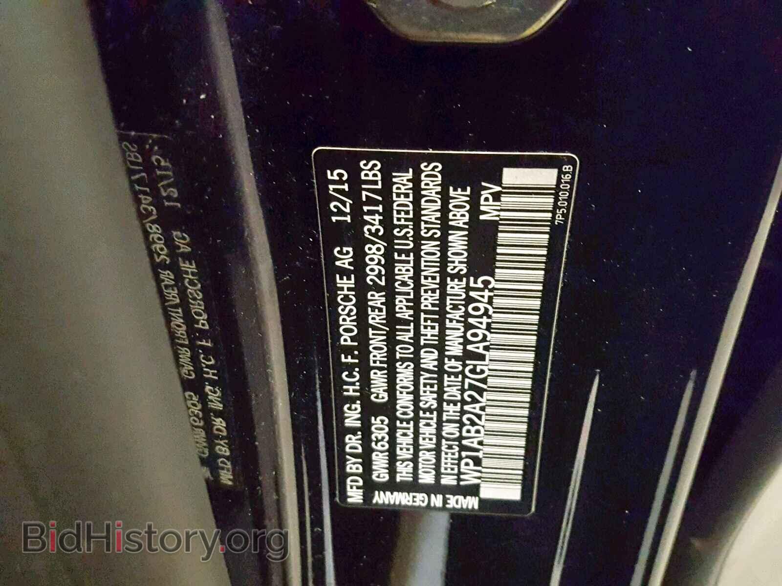 2016 PORSCHE CAYENNE S - VIN: WP1AB2A27GLA94945 - Photo 10
