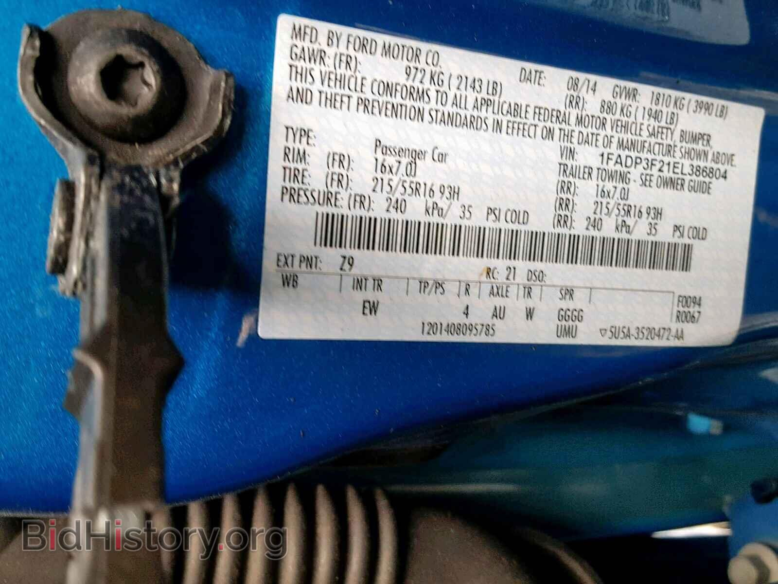 2014 FORD FOCUS SE - VIN: 1FADP3F21EL386804 - Фото 10