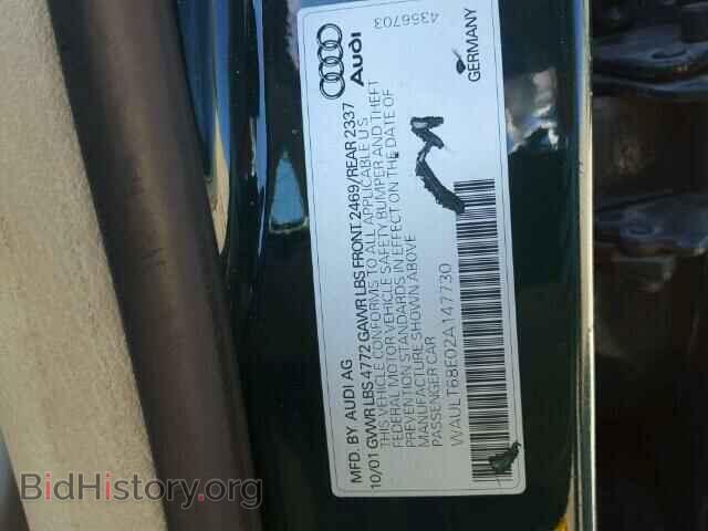 2002 AUDI A4 - VIN: WAULT68E02A147730 - Photo 10