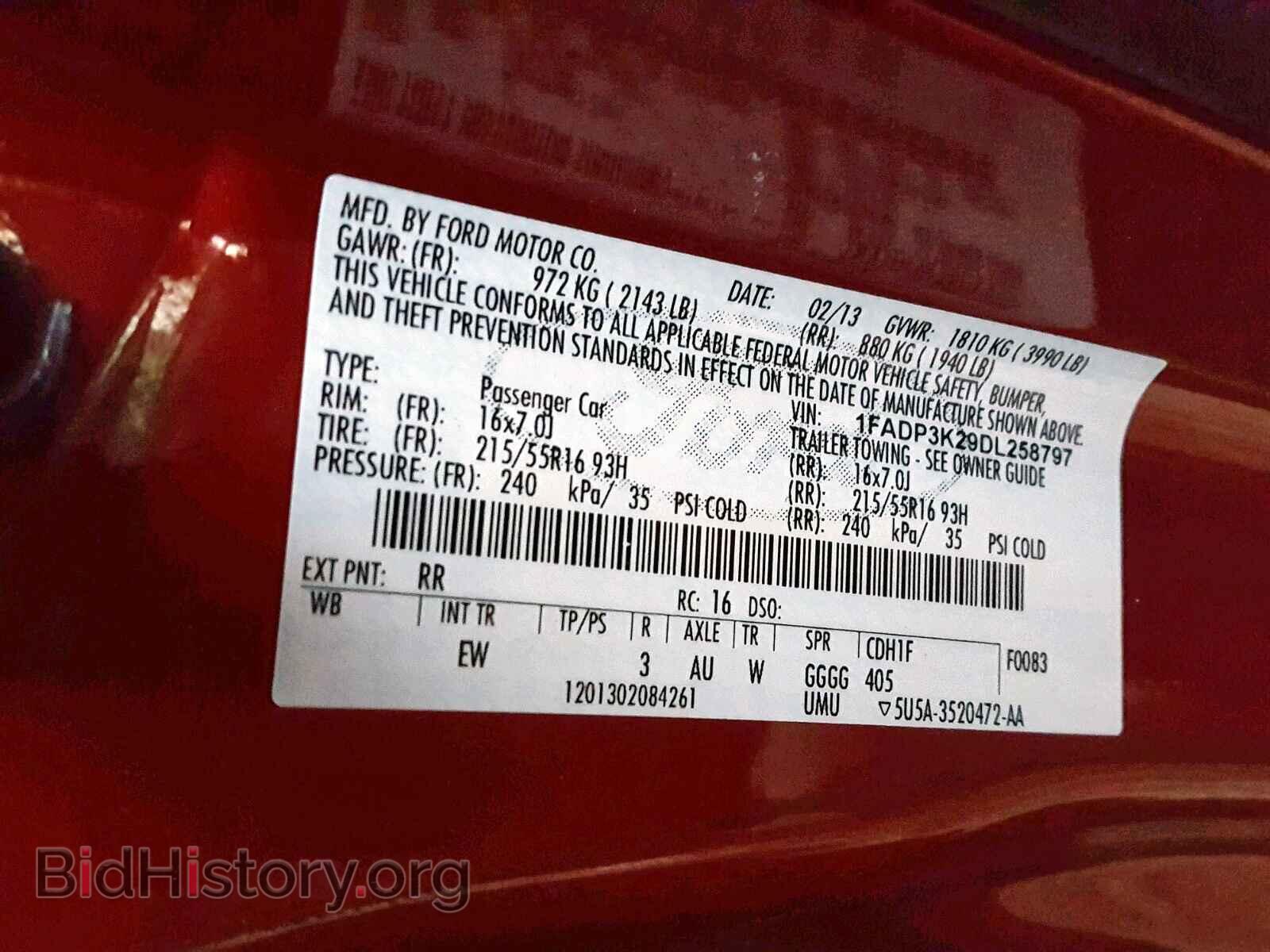 2013 FORD FOCUS SE - VIN: 1FADP3K29DL258797 - Фото 10