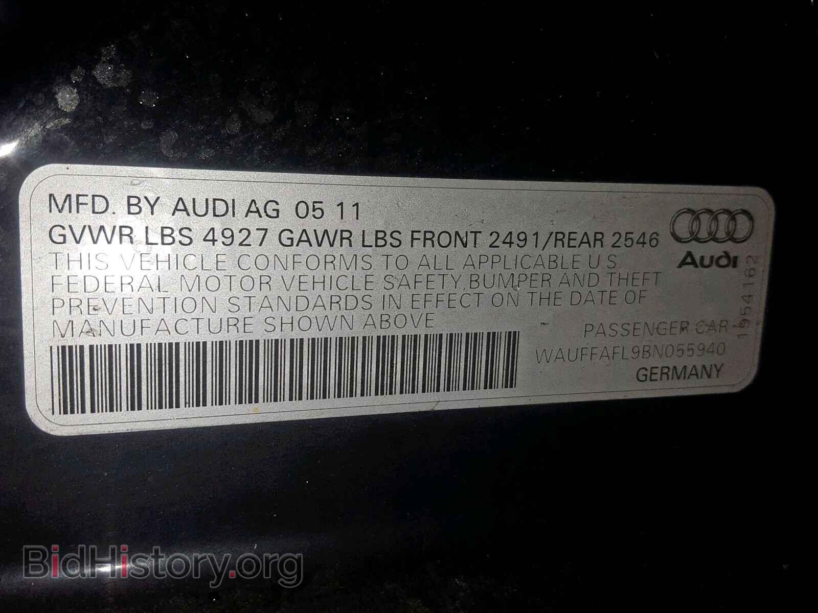 2011 AUDI A4 - VIN: WAUFFAFL9BN055940 - Фото 10