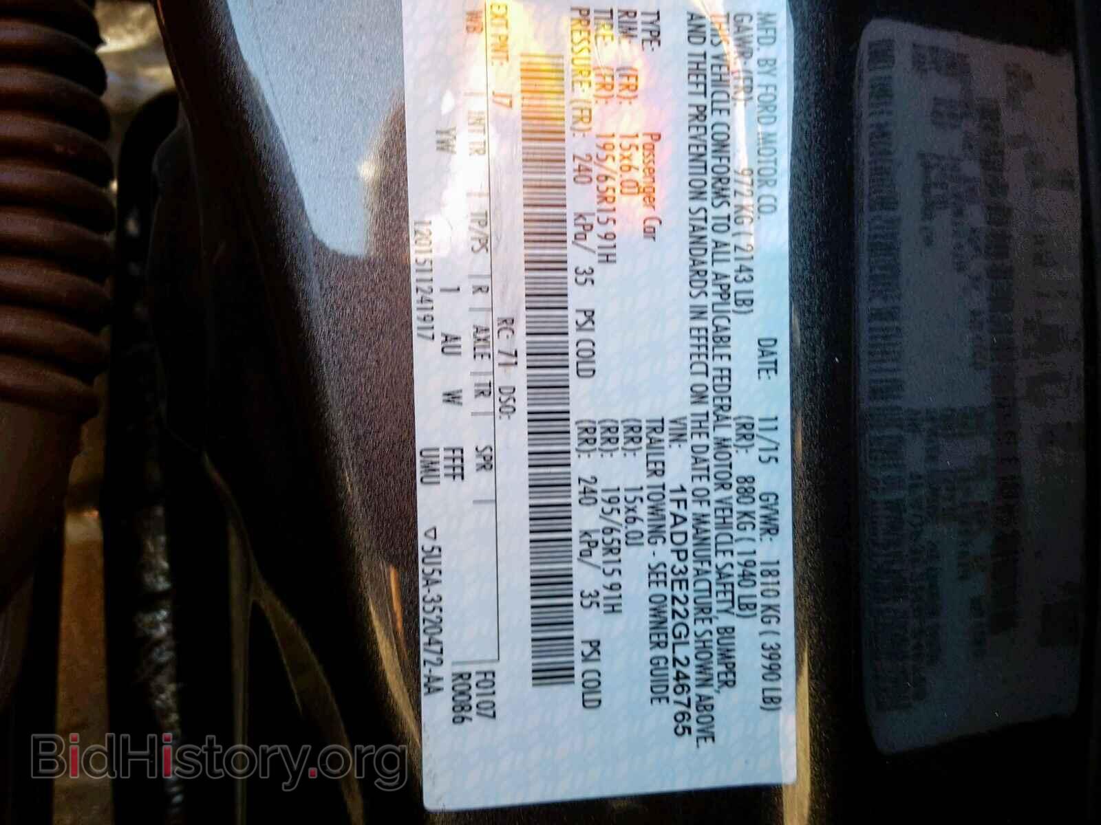 2016 FORD FOCUS - VIN: 1FADP3E22GL246765 - Фото 10