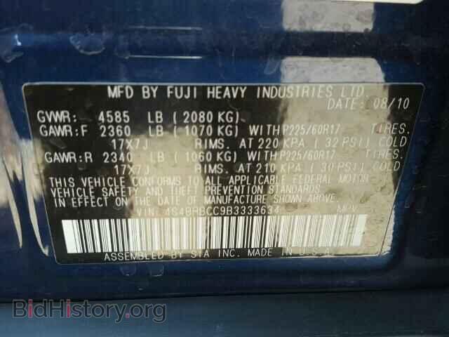 2011 SUBARU OUTBACK - VIN: 4S4BRBCC9B3333634 - Photo 10