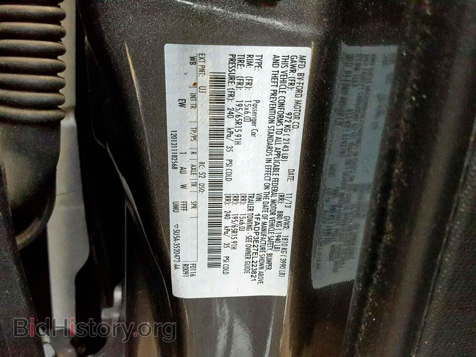 2014 FORD FOCUS - VIN: 1FADP3E27EL223821 - Фото 10