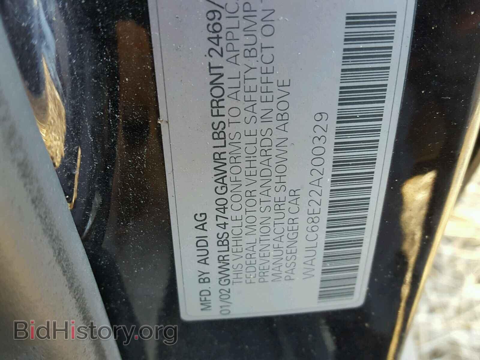 2002 AUDI A4 - VIN: WAULC68E22A200329 - Photo 10