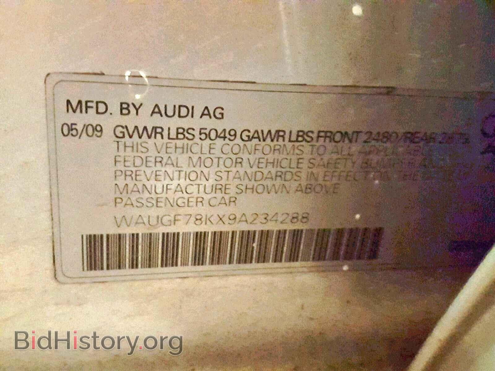 2009 AUDI A4 - VIN: WAUGF78KX9A234288 - Фото 10