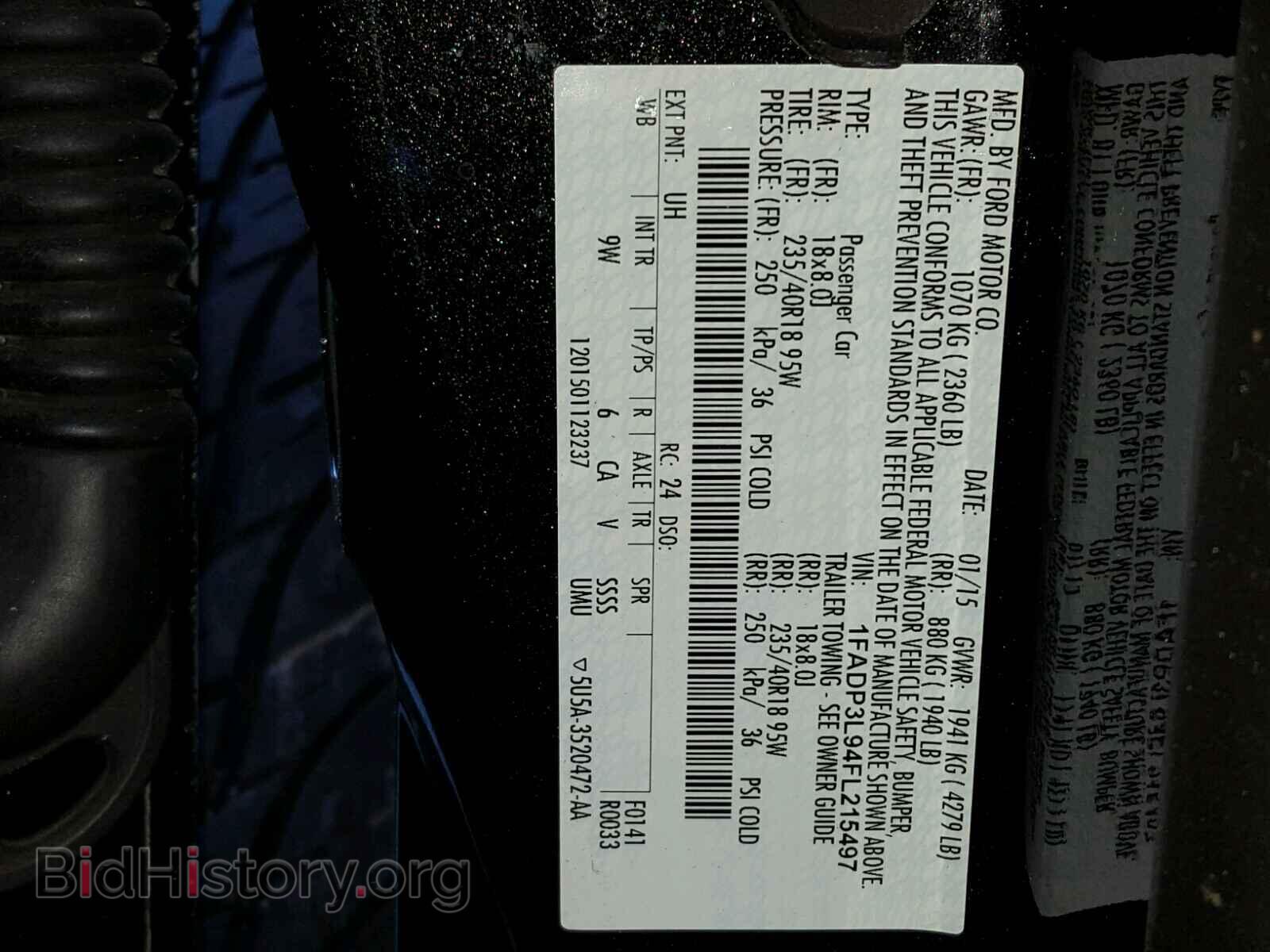 2015 FORD FOCUS - VIN: 1FADP3L94FL215497 - Фото 10