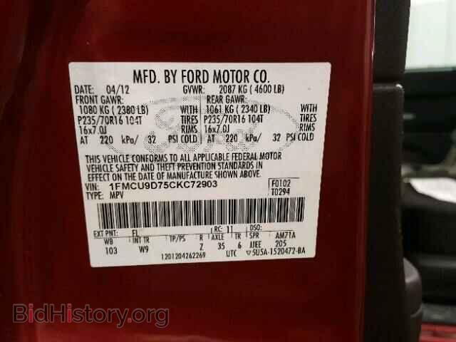 2012 FORD ESCAPE - VIN: 1FMCU9D75CKC72903 - Photo 10