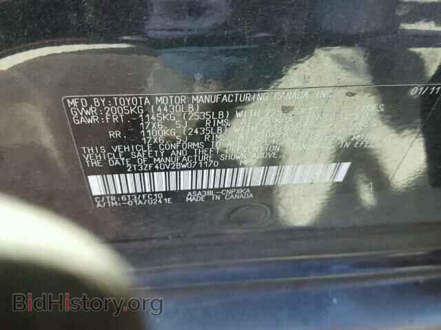 2011 TOYOTA RAV4 - VIN: 2T3ZF4DV2BW071170 - Фото 10
