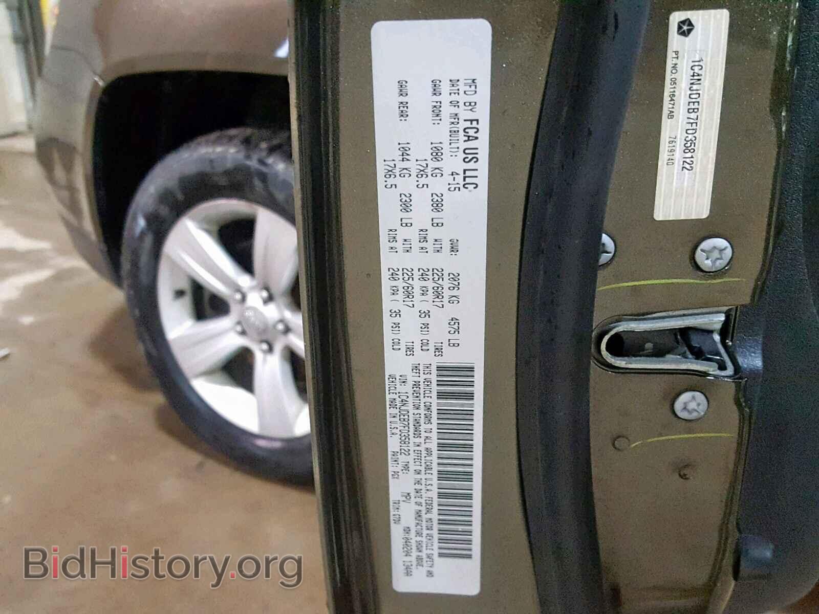 2015 JEEP COMPASS LA - VIN: 1C4NJDEB7FD358122 - Фото 10