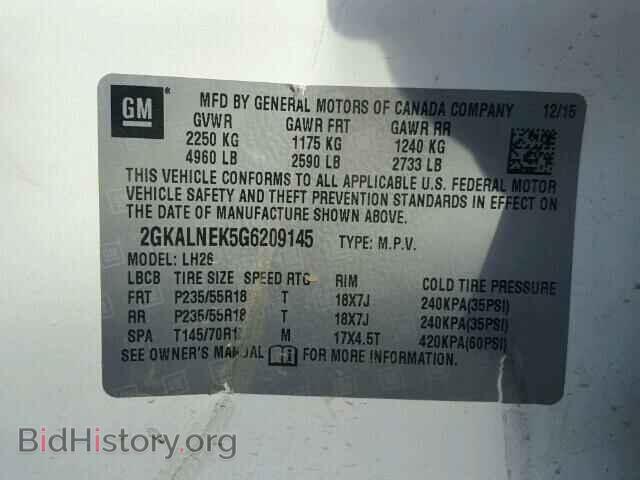 2016 GMC TERRAIN - VIN: 2GKALNEK5G6209145 - Фото 10