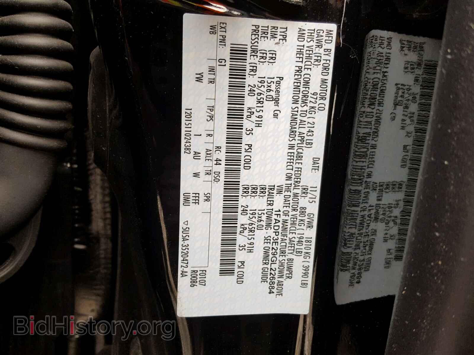 2016 FORD FOCUS - VIN: 1FADP3E29GL226884 - Фото 10