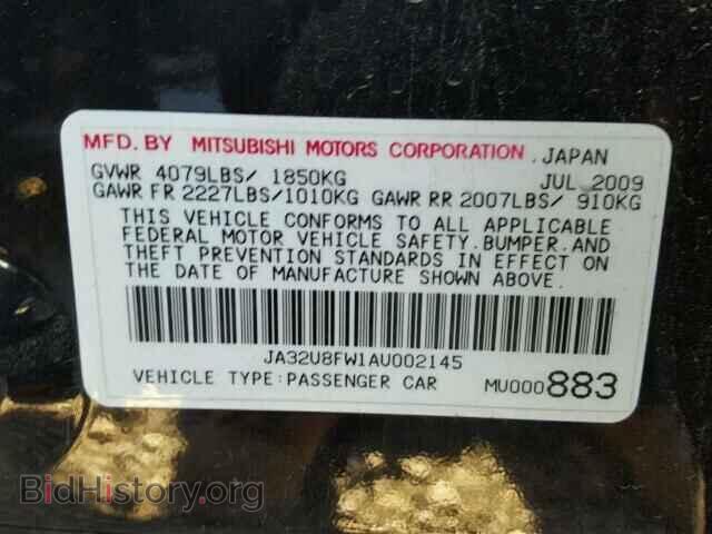 2010 MITSUBISHI LANCER - VIN: JA32U8FW1AU002145 - Фото 10