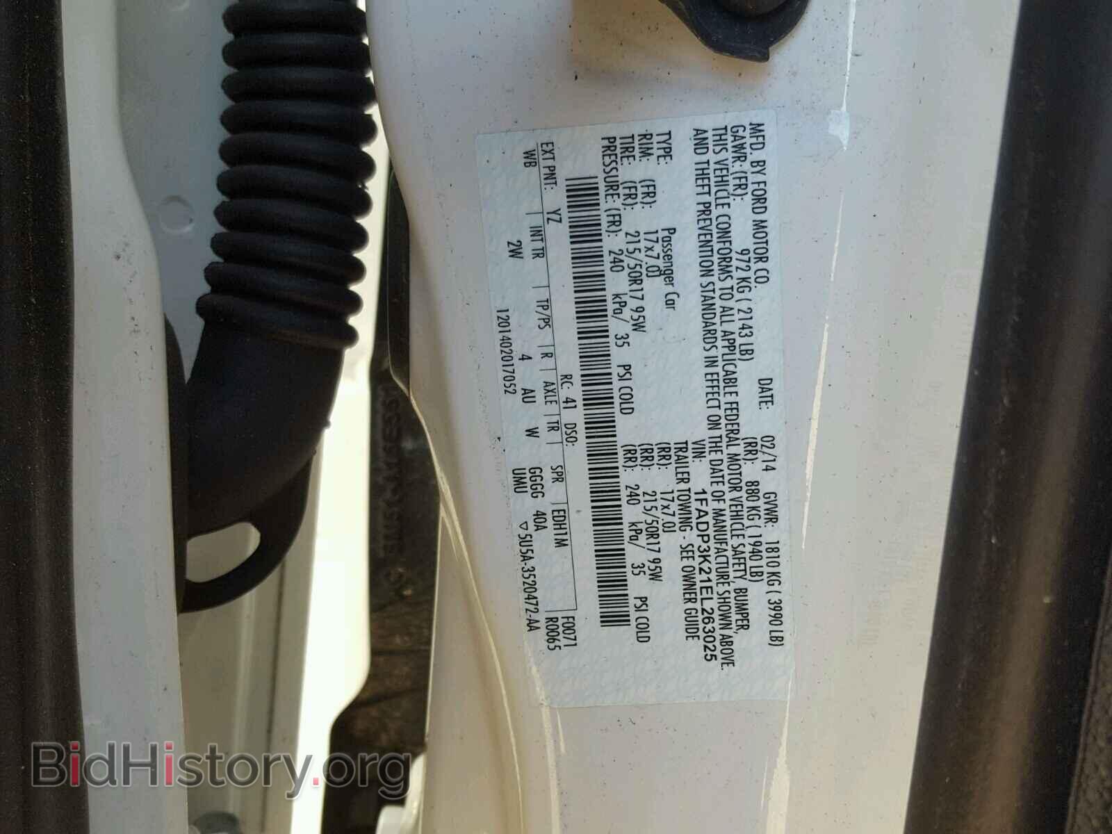 2014 FORD FOCUS - VIN: 1FADP3K21EL263025 - Фото 10
