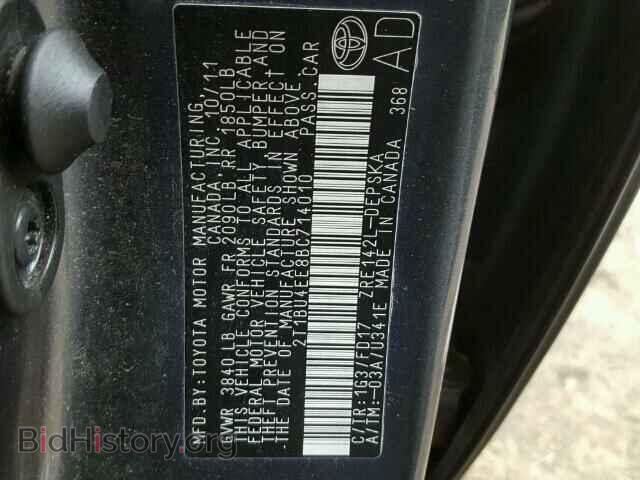 2011 TOYOTA COROLLA - VIN: 2T1BU4EE8BC714010 - Фото 10