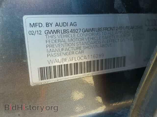 2012 AUDI A4 - VIN: WAUBFAFL0CA116289 - Фото 10