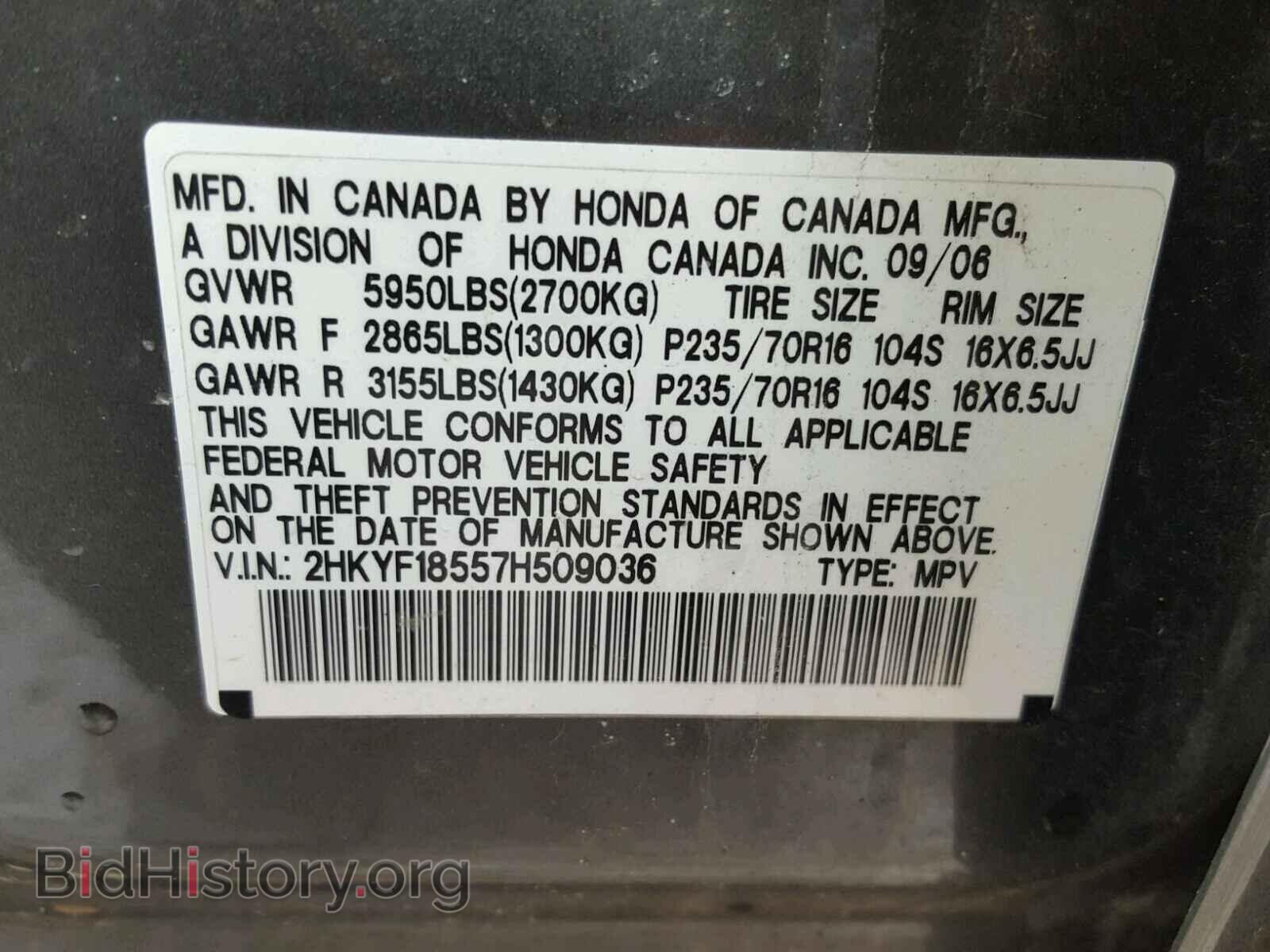 2007 HONDA PILOT - VIN: 2HKYF18557H509036 - Фото 10