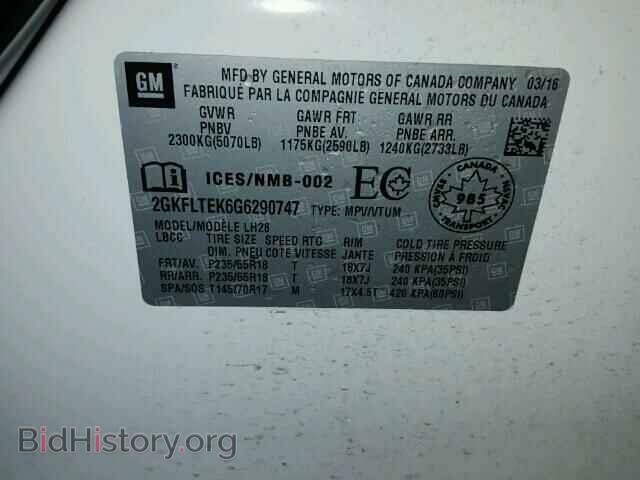 2016 GMC TERRAIN - VIN: 2GKFLTEK6G6290747 - Photo 10