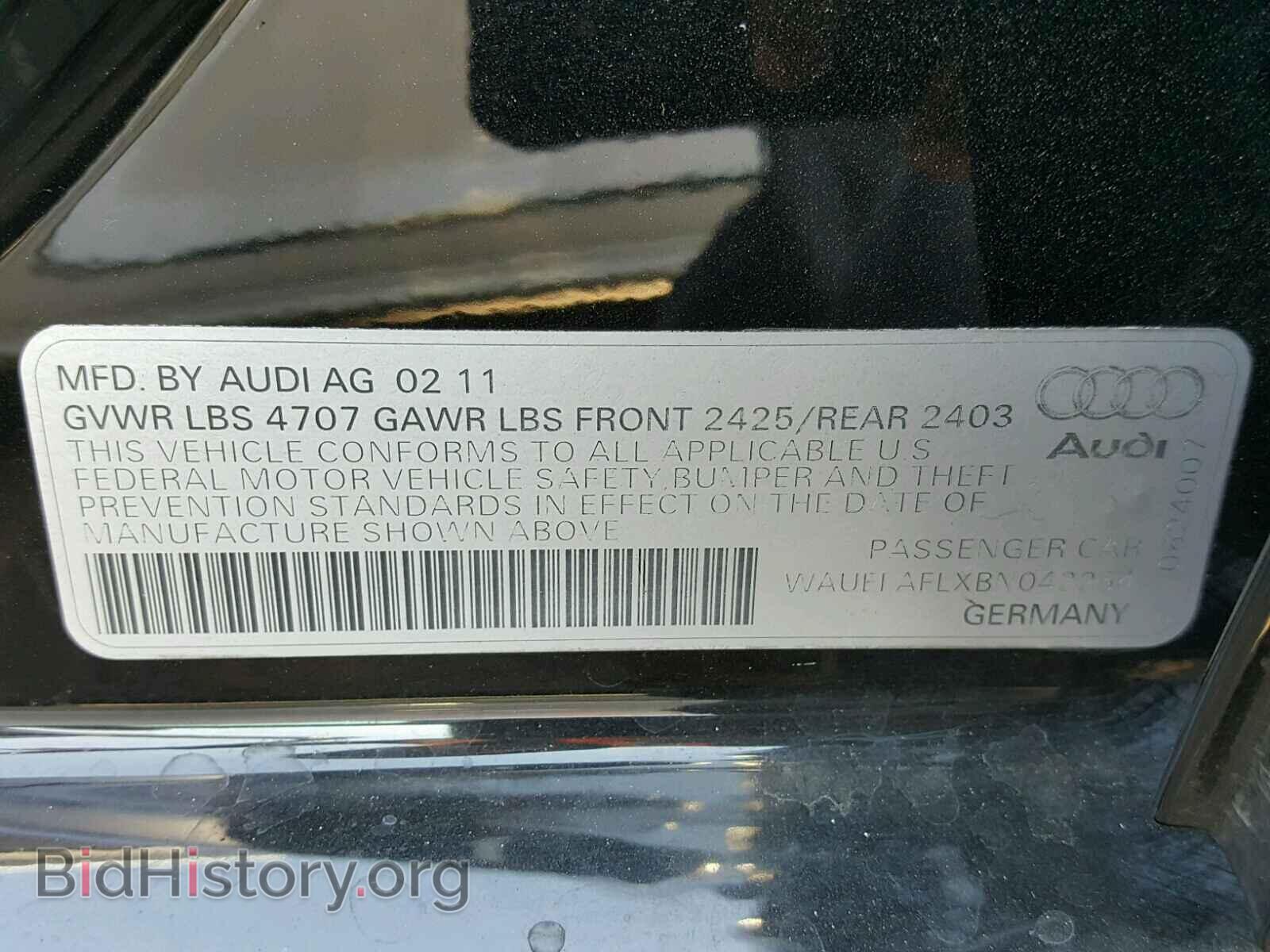 2011 AUDI A4 - VIN: WAUEFAFLXBN042254 - Фото 10