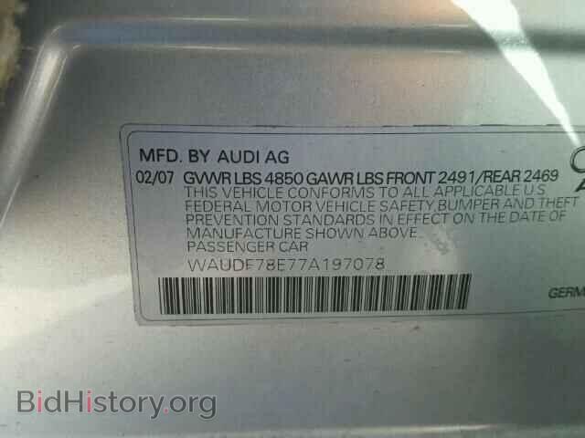 2007 AUDI A4 - VIN: WAUDF78E77A197078 - Фото 10