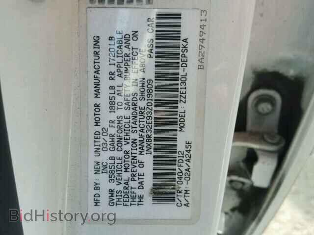 2003 TOYOTA COROLLA - VIN: 1NXBR32E93Z019809 - Фото 10