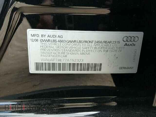 2007 AUDI A4 - VIN: WAUAF78E77A152323 - Фото 10