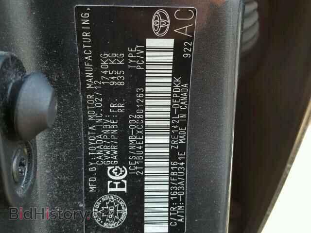 2012 TOYOTA COROLLA - VIN: 2T1BU4EEXCC801263 - Фото 10