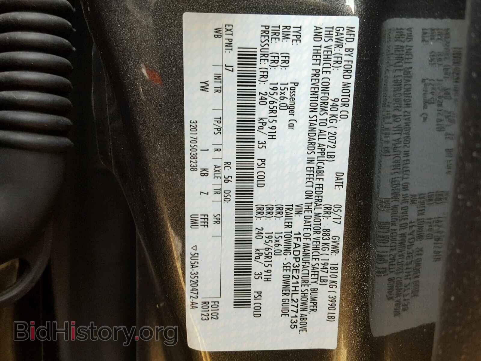2017 FORD FOCUS - VIN: 1FADP3E21HL277135 - Фото 10