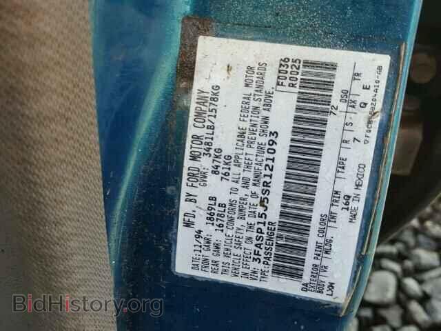 1995 FORD ESCORT - VIN: 3FASP15J5SR121093 - Фото 10