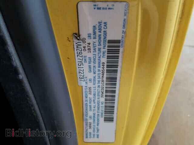 2000 VOLKSWAGEN BEETLE - VIN: 3VWCD21C8YM485449 - Фото 10