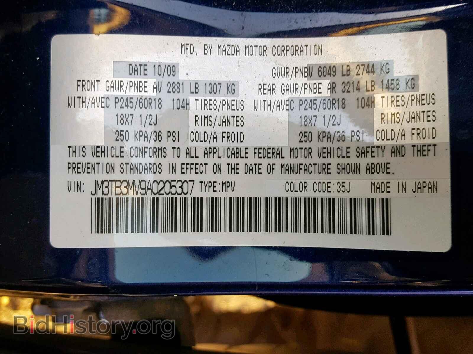 2010 MAZDA CX-9 - VIN: JM3TB3MV9A0205307 - Фото 10