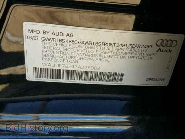 2007 AUDI A4 - VIN: WAUDF78E47A226083 - Фото 10