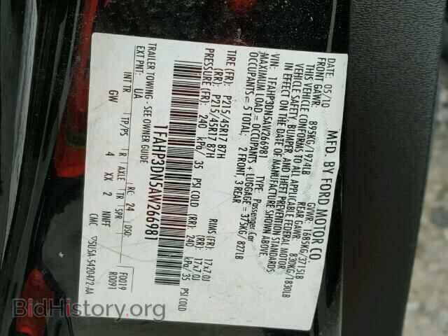 2010 FORD FOCUS - VIN: 1FAHP3DN5AW266981 - Фото 10