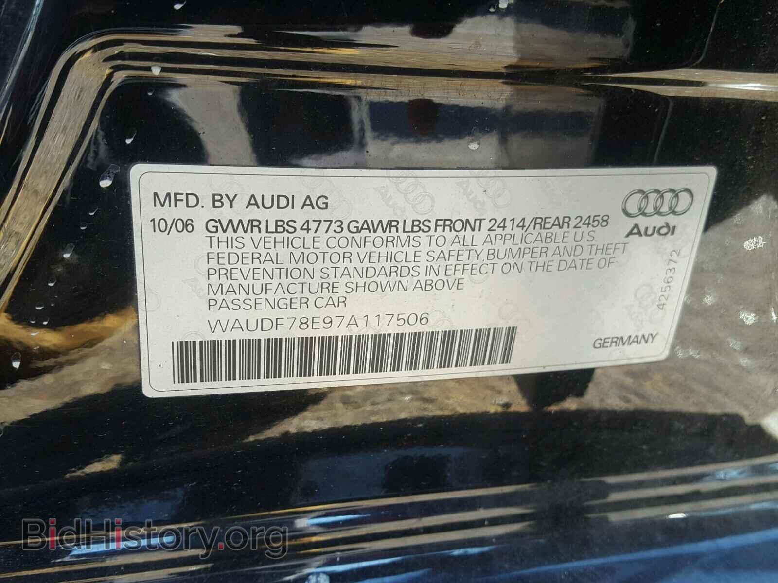 2007 AUDI A4 - VIN: WAUDF78E97A117506 - Фото 10