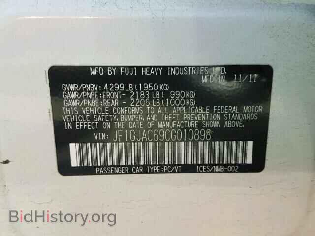 2012 SUBARU IMPREZA - VIN: JF1GJAC69CG010898 - Фото 10