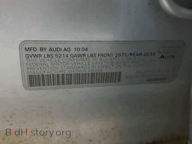 2005 AUDI A6 - VIN: WAUDG74F65N059999 - Фото 10