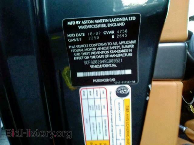 2008 ASTON MARTIN ALL MODELS - VIN: SCFAD02A48GB09521 - Фото 10