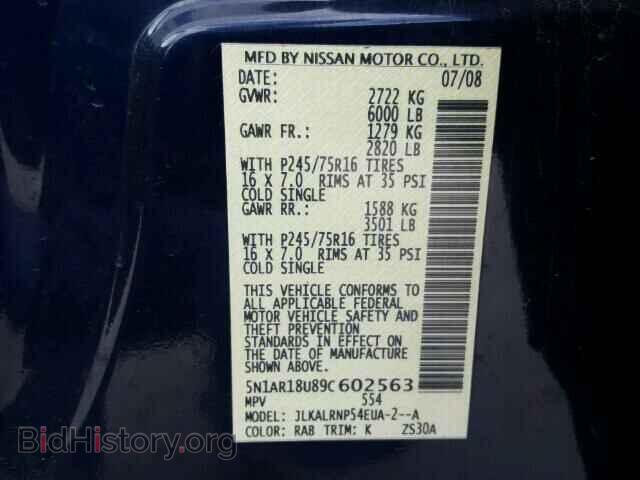 2009 NISSAN PATHFINDER - VIN: 5N1AR18U89C602563 - Фото 10