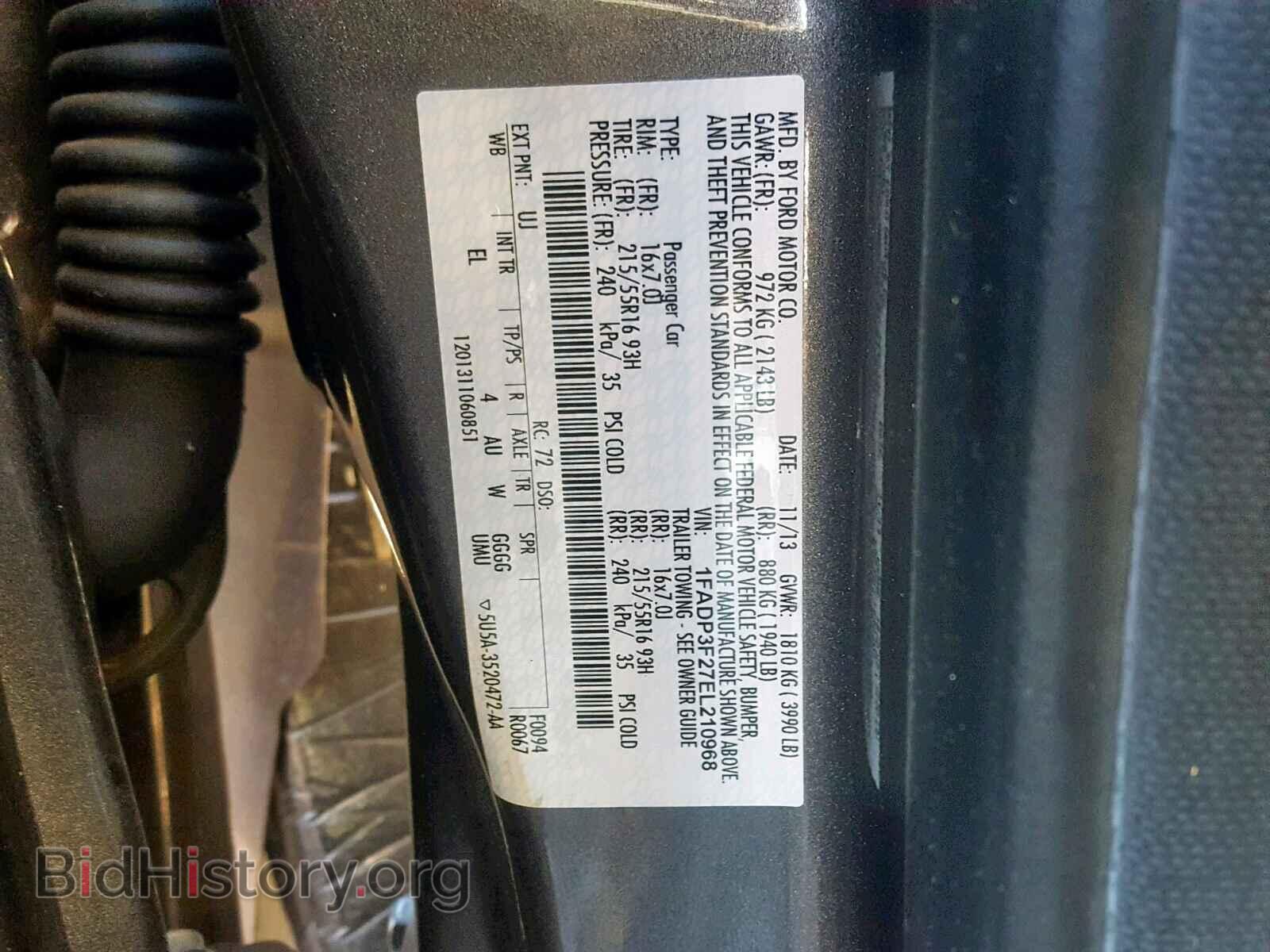 2014 FORD FOCUS SE - VIN: 1FADP3F27EL210968 - Фото 10