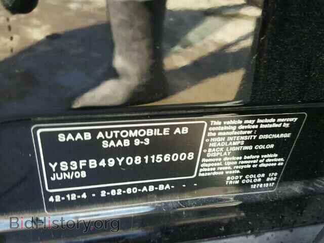 2008 SAAB 9 3 - VIN: YS3FB49Y081156008 - Фото 10
