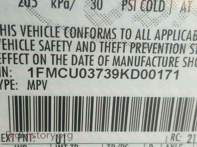 2009 FORD ESCAPE - VIN: 1FMCU03739KD00171 - Фото 10