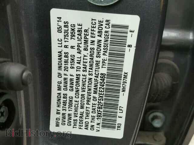 2014 HONDA CIVIC - VIN: 19XFB2F5XEE245468 - Photo 10